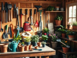 Werkzeug im Gartenhaus